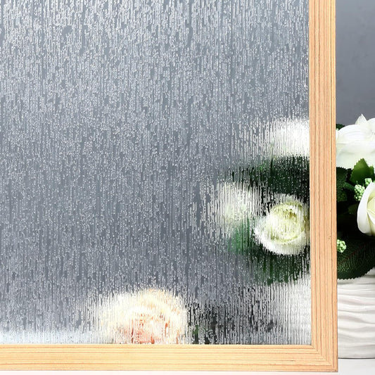 VELIMAX Rain Glass Window Film Privacy Static Window Clings Decorative Glass Sticker for Home Office Removable UV Protection Heat Control 29.5 x 118 inches