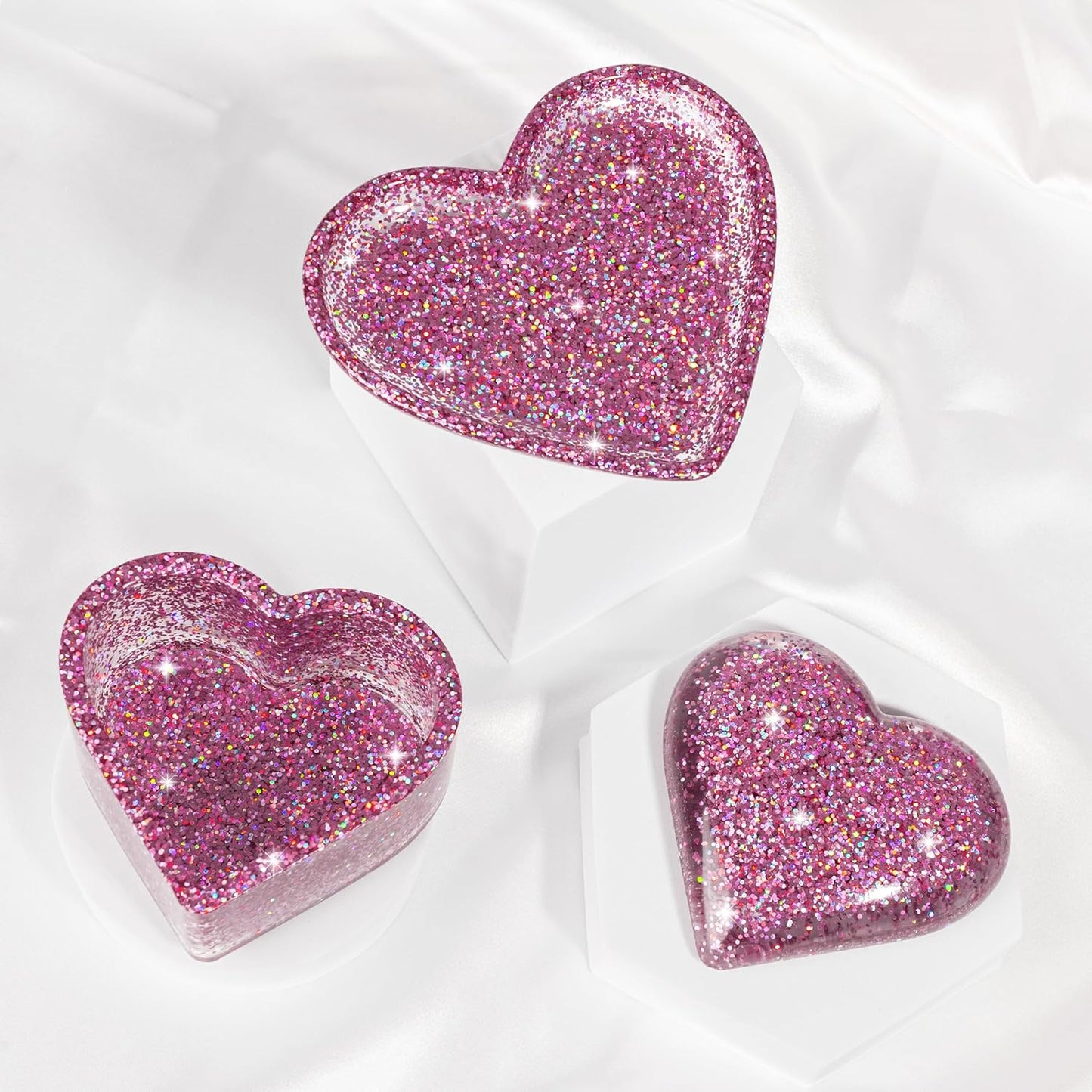 Hemway Polyurethane & Epoxy Resin Glitter 100g / 3.5oz Metallic Crystal Flake Additive for Flooring Jewelry Tumblers Glass Pigment - Chunky (1/40" 0.025" 0.6mm) - Rose Pink Holographic