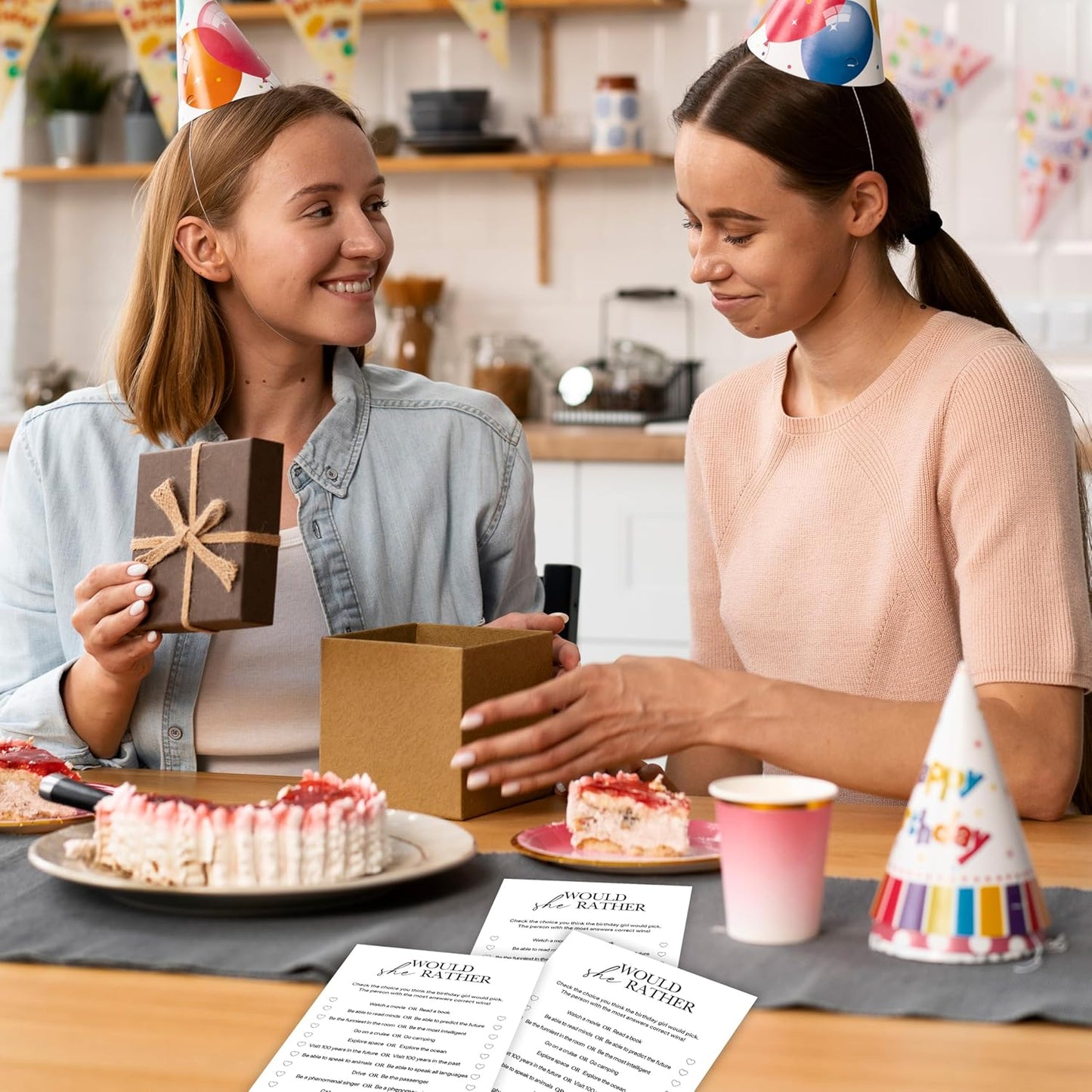 Birthday Party Games, Would She Rather, 25 Pcs Card Set for Guests, Fun Birthday Game for Teen Adults – A04
