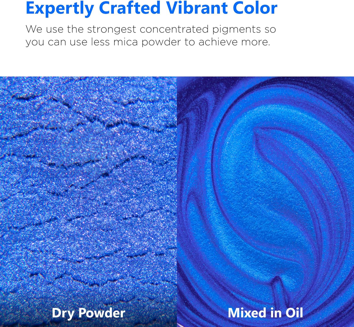 Rolio Premium Mica Powder - Blue Iris (50G / 1.76oz) - 1 Jar of Blue Pigment Powder for Epoxy Resin, Dye, Soap Making, Nail Polish, Paint, Candle Making, Bath Bombs, Slime