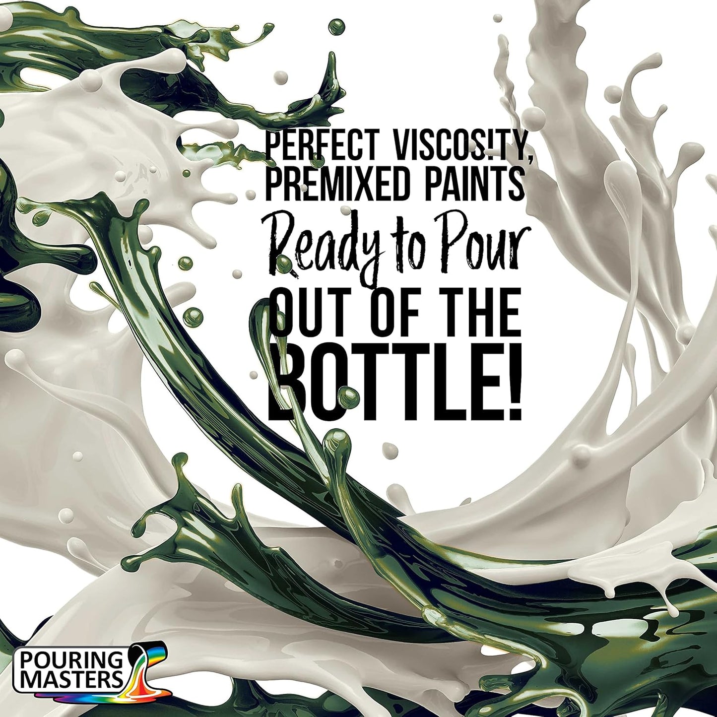Pouring Masters Ivy Green/Blue Iridescent Special Effectsr Acrylic Pouring Paint - Premium 32-Ounce Pre-Mixed Fluid Acrylic Paint - Fluid Art Supplies for Canvas, Wood, Paper, Tile & Rocks