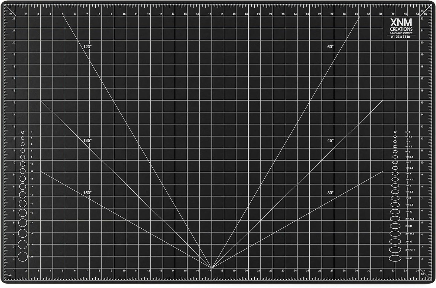 XNM Premium Self Healing Cutting Mat - 24 Inches by 36 inches - A1, 3 Layer Quality PVC Construction - Dual Sided, Imperial and Metric Grid Lines - Perfect for Cutting, Sewing, and Crafts