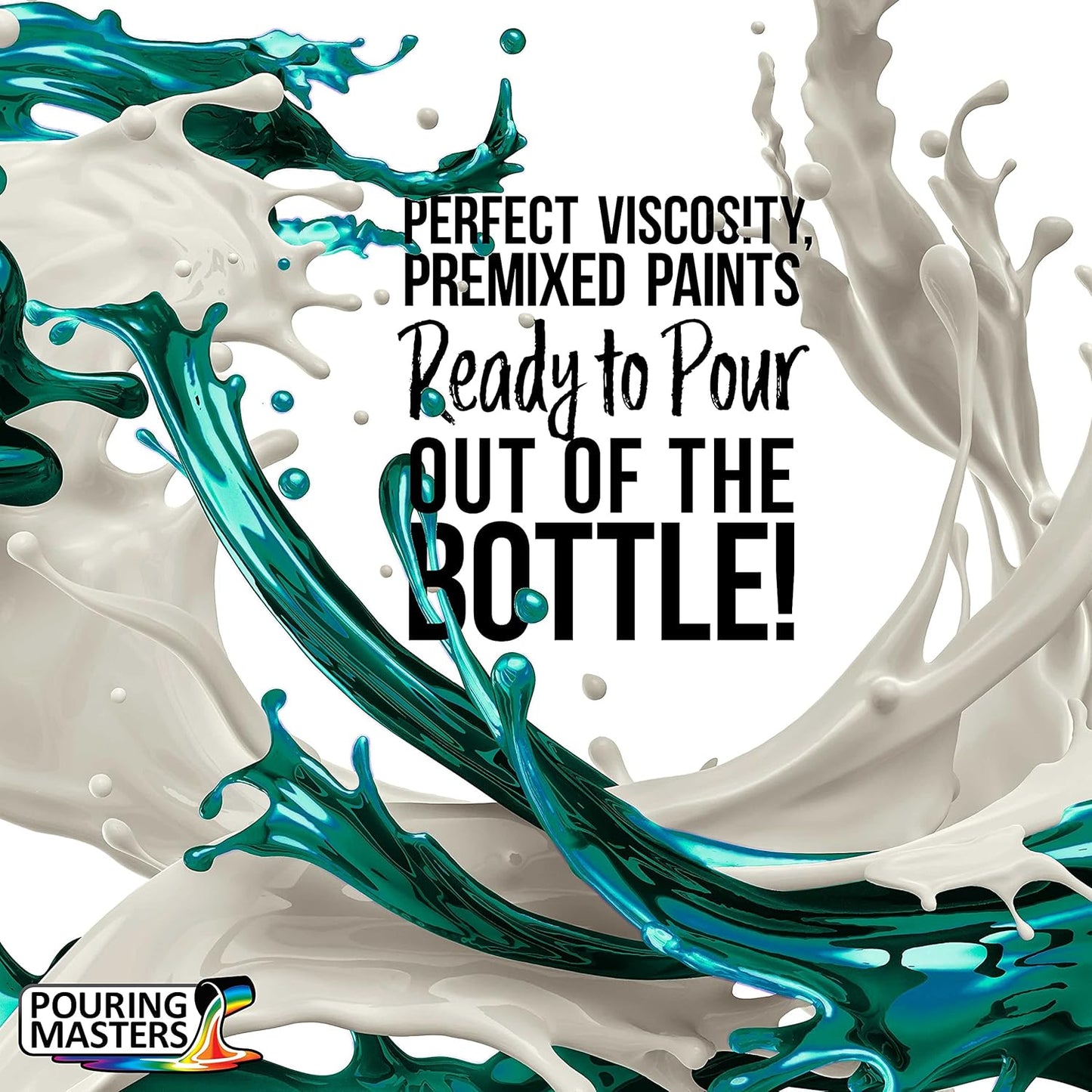 Pouring Masters Magic Aqua/Violet Iridescent Special Effects Acrylic Pouring Paint - Premium 8-Ounce Pre-Mixed Fluid Acrylic Paint - Fluid Art Supplies for Canvas, Wood, Paper, Tile & Rocks