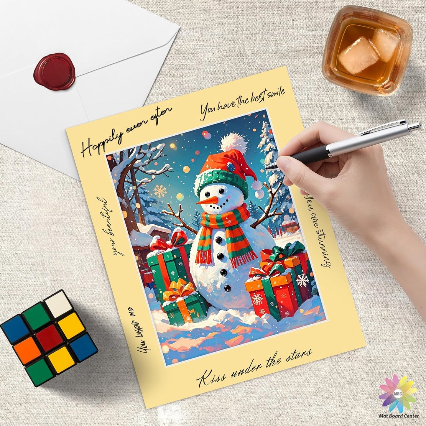 Mat Board Center, 11X14 Mix Color Mats for 8.5X11 Pictures - Acid Free, 4-Ply Thickness, White Core, Bevel Cut - for Artworks, Photos, Framing - Pack of 12