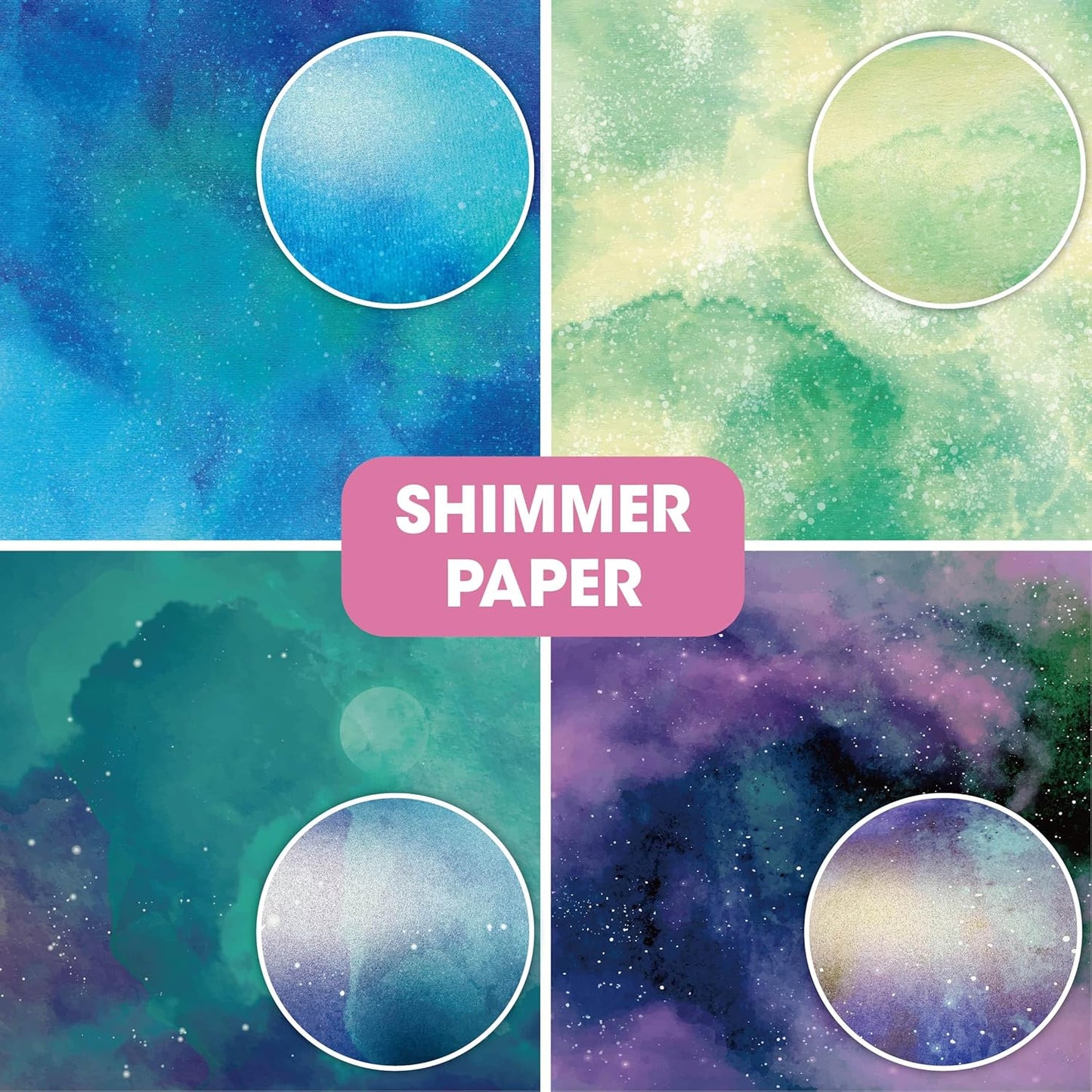 36 sheets 12x12 Paper Pad Pack Scrapbook Cardstock Decorative Paper - Shimmer Watercolor- for Card Making Journaling Planner Origami Scrapbook Paper Scrapbooking Supplies