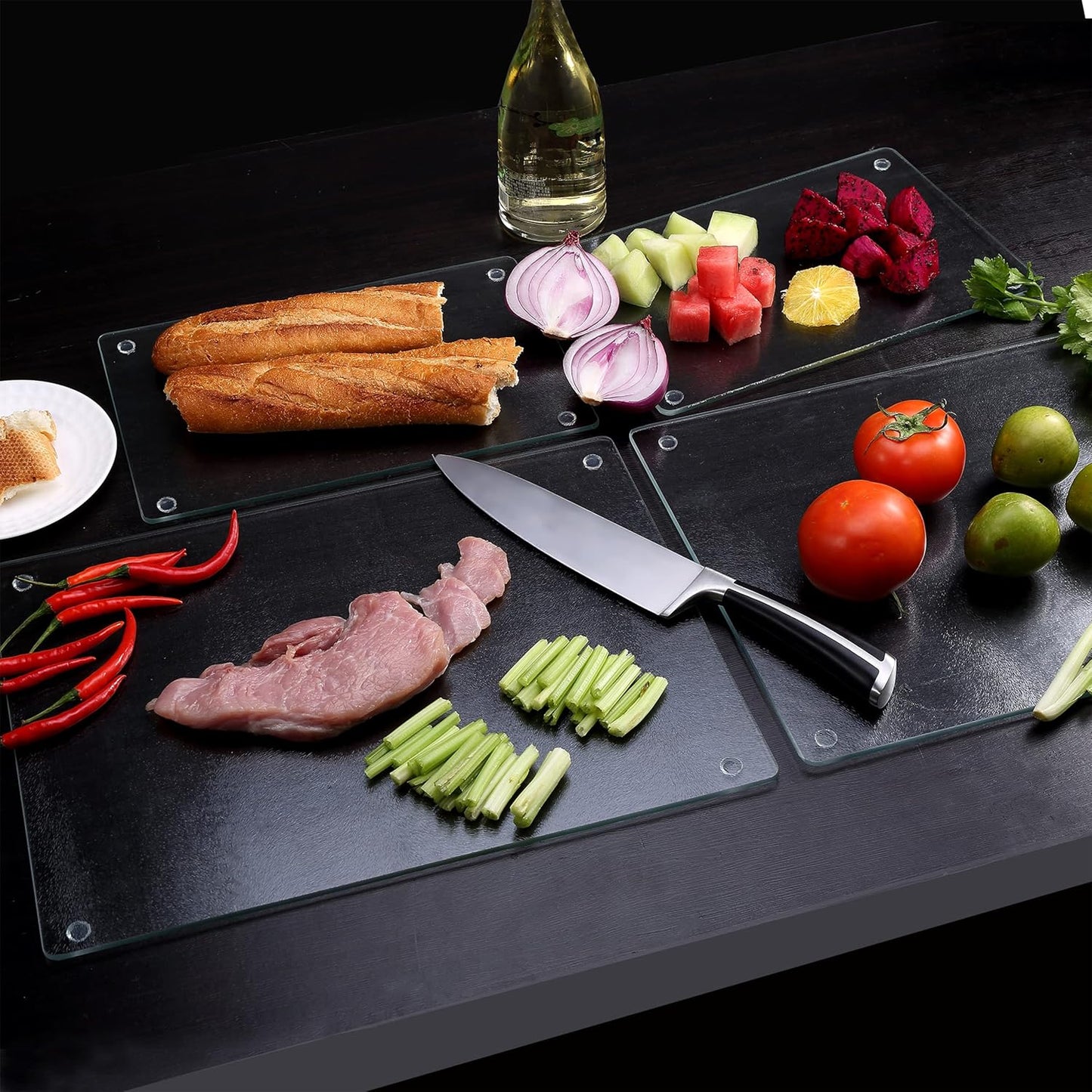 Murrey Home Glass Cutting Board for Kitchen Counter, Tempered Glass Chopping Boards Dishwasher Safe, Small Clear Countertop Tray, Scratch Resistant, Heat Resistant, Non Toxic, Frosted, 24"x18"
