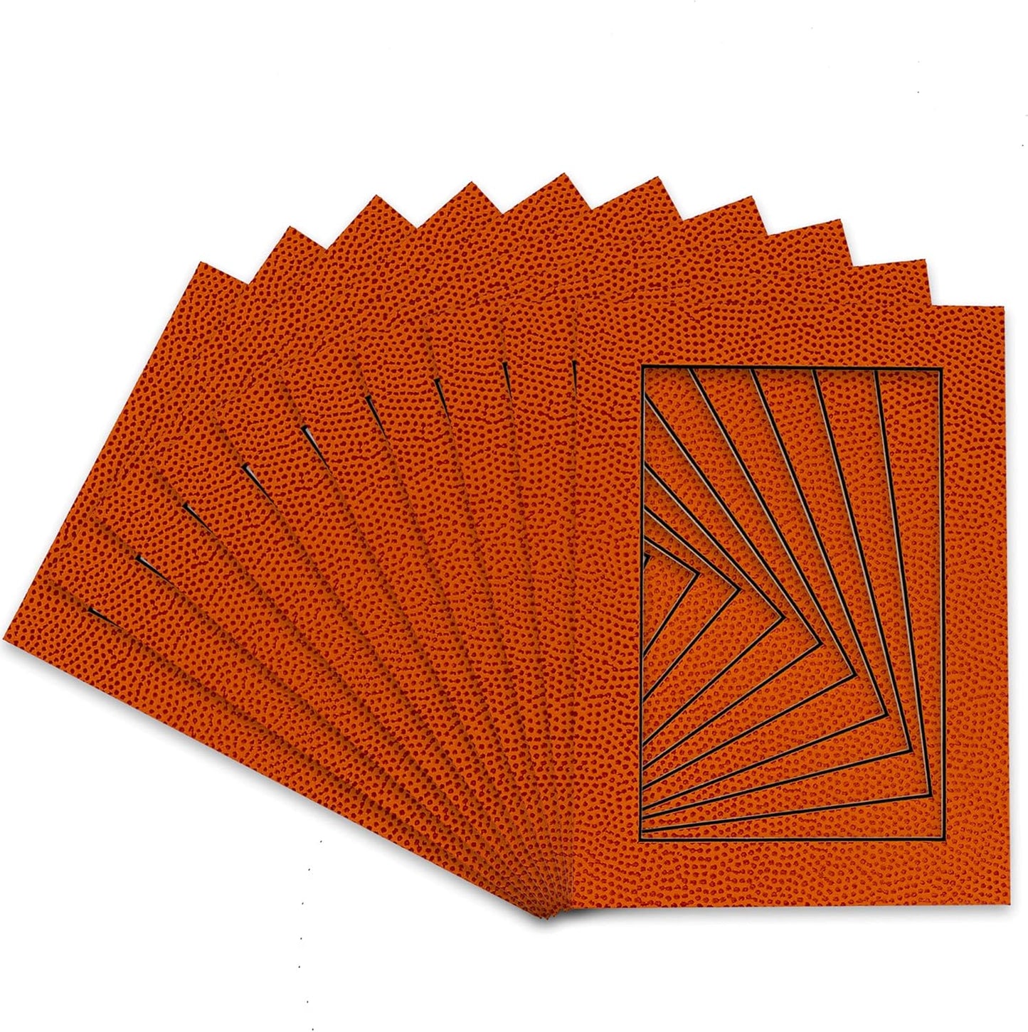 Pack of 25 Acid Free 8x10 Mats Bevel Cut for 5x8 Photos - Basketball Texture Precut Matboards With Backing Boards and Clear Photo Mat Bags For Pictures, Photos, Framing - 4-ply Thickness