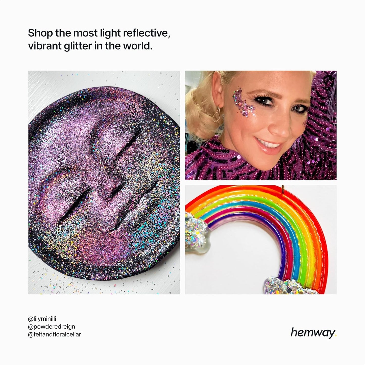 Hemway Polyurethane & Epoxy Resin Glitter 100g / 3.5oz Metallic Crystal Flake Additive for Flooring Jewelry Tumblers Glass Pigment - Extra Chunky (1/24" 0.040" 1mm) - Purple Holographic