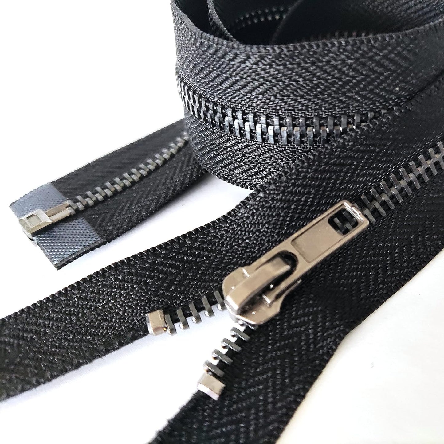 Leekayer Zipper 5# 26 Inch Metal Zippers Black Nickel 66cm Separating Zipper for Sewing Jackets Bag Crafts Handmade Replacement Zipper for Repair Coat Bulk 2pcs