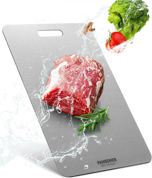 Titanium Cutting Board, Food Grade 100% Pure Titanium Cutting Boards for Kitchen, Non-Toxic Double-Sided Chopping Board, Dishwasher Safe, Easy to Clean – 16 x 12 Inch