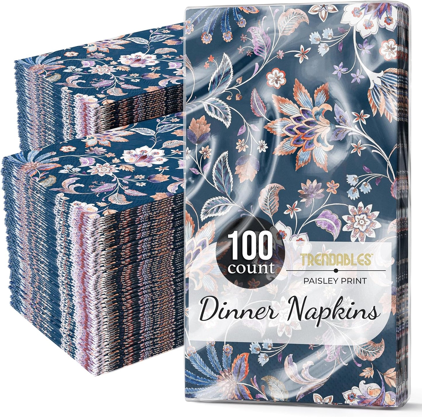 Trendables Floral Napkins for decoupage 100 Pcs 3 Ply floral paper napkins decorative Guest Towels Disposable Bathroom, Flower Design For Tea Party Decorations, Dinners & Weddings