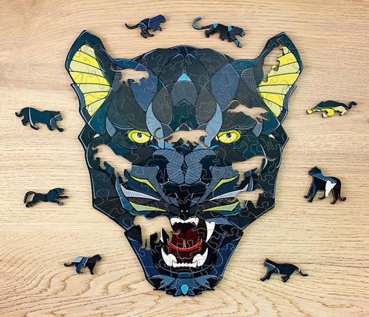 EWA Home Décor – Panther Small 80 Pieces – Wooden Jigsaw Puzzle for Adults – Perfect for Artistic Home Decoration and Mindful Relaxation
